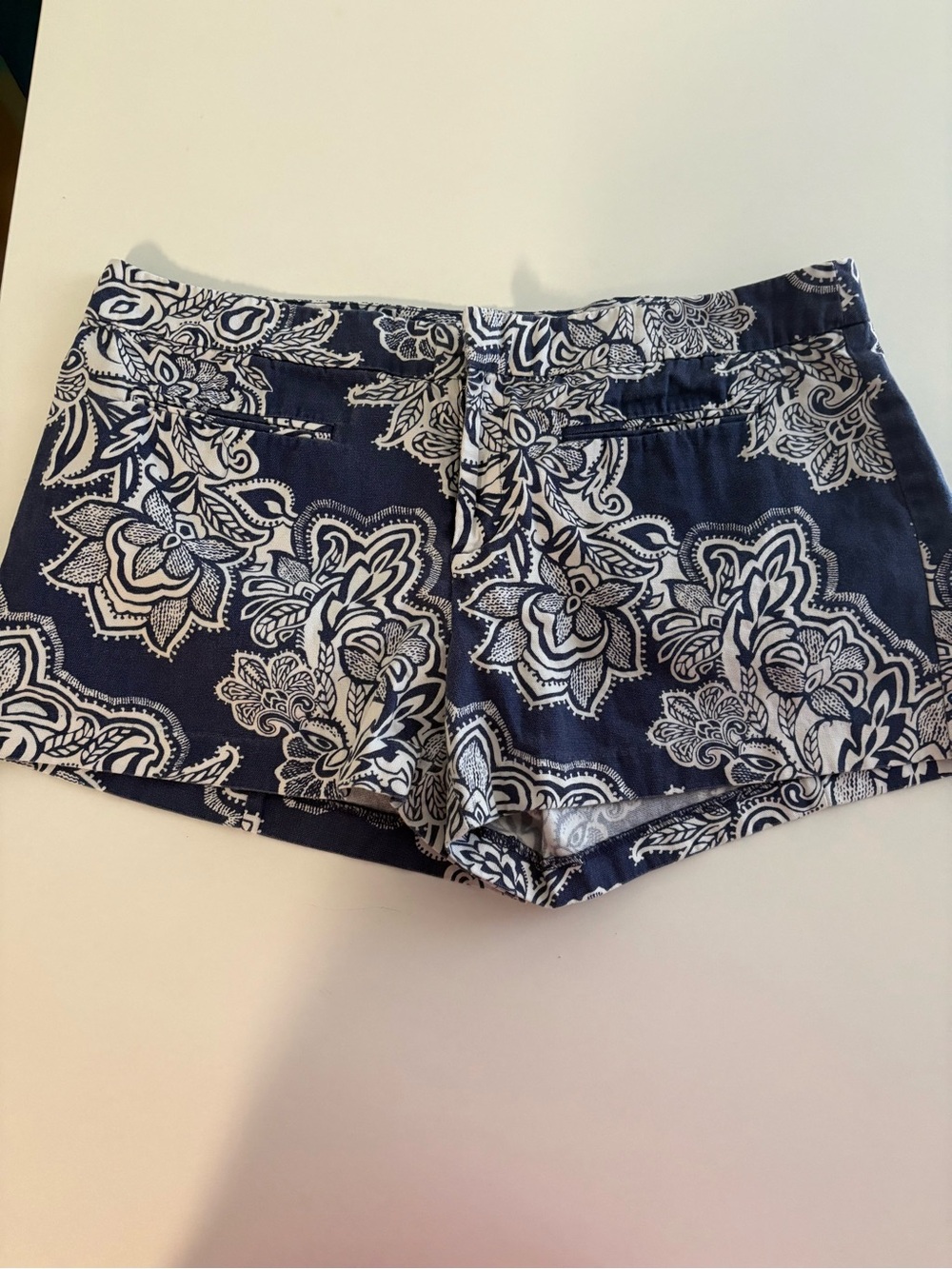 GAP Navy Shorts with White Floral Paisley Print